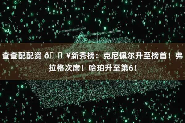 查查配配资 🔥新秀榜：克尼佩尔升至榜首！弗拉格次席！哈珀升至第6！